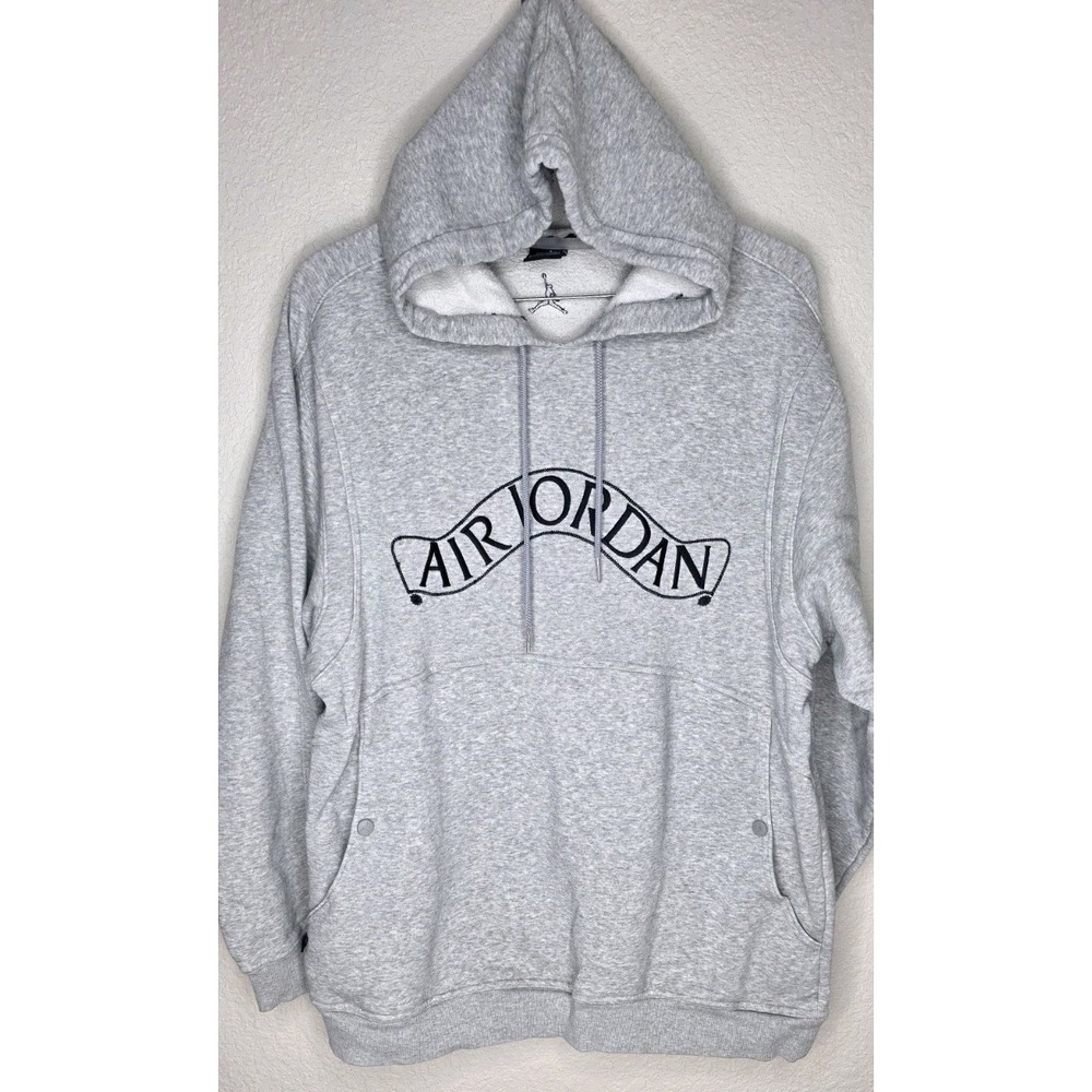Nike Air Jordan Jumpman Men‎ L Hoodie Sweatshirt Pullover Gray Sport Lounge